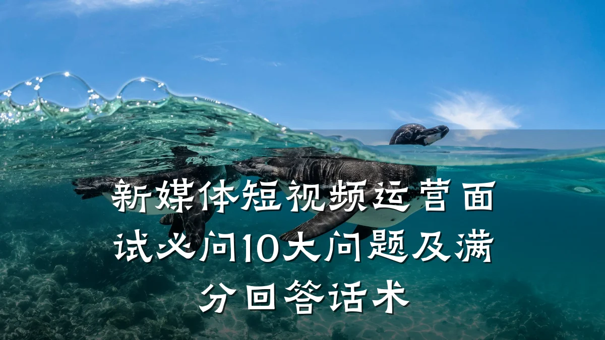 新媒体短视频运营面试必问10大问题及满分回答话术